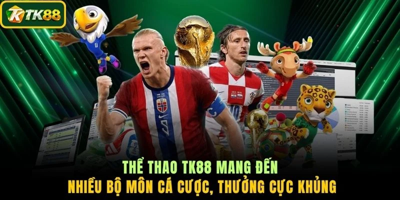 Thể thao TK88 mang đến nhiều bộ môn cá cược, thưởng cực khủng